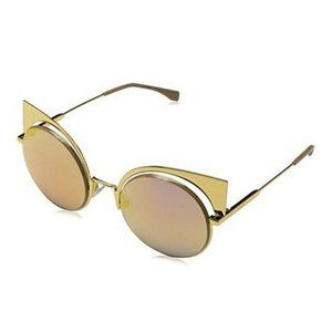 Fendi FF0177/S001YELLOW GOLD Cat-Eye Mirrored Sunglasses For Women